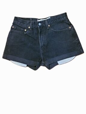 Levi's 505 Jean Shorts Black Cut Off Cuffed Denim Shorts 31 Y2k Short Shorts